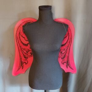 Halloween Glitter Red Fairy Devil Angel Wings O/S